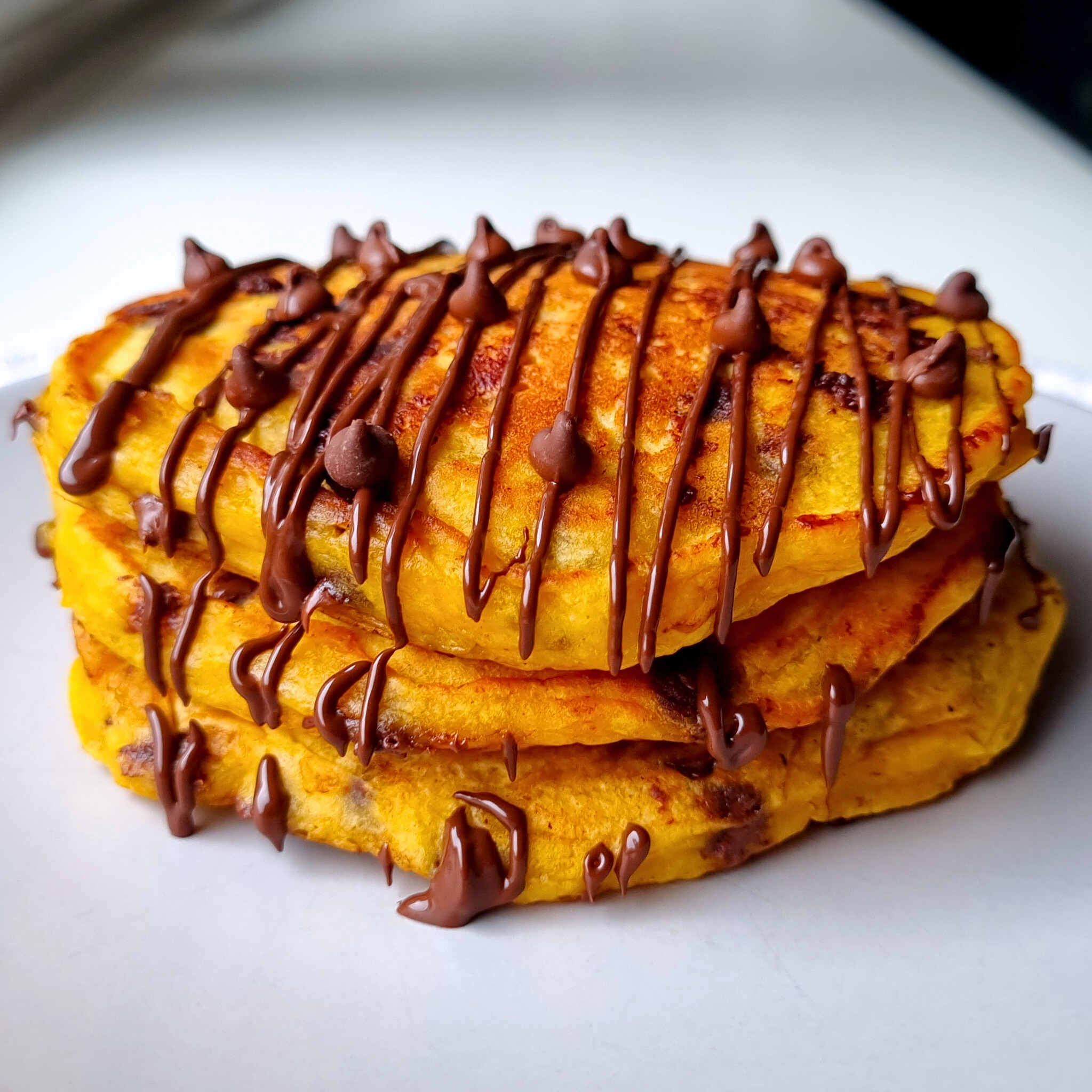 Chocolate chip pompoen pancakes (vegan)