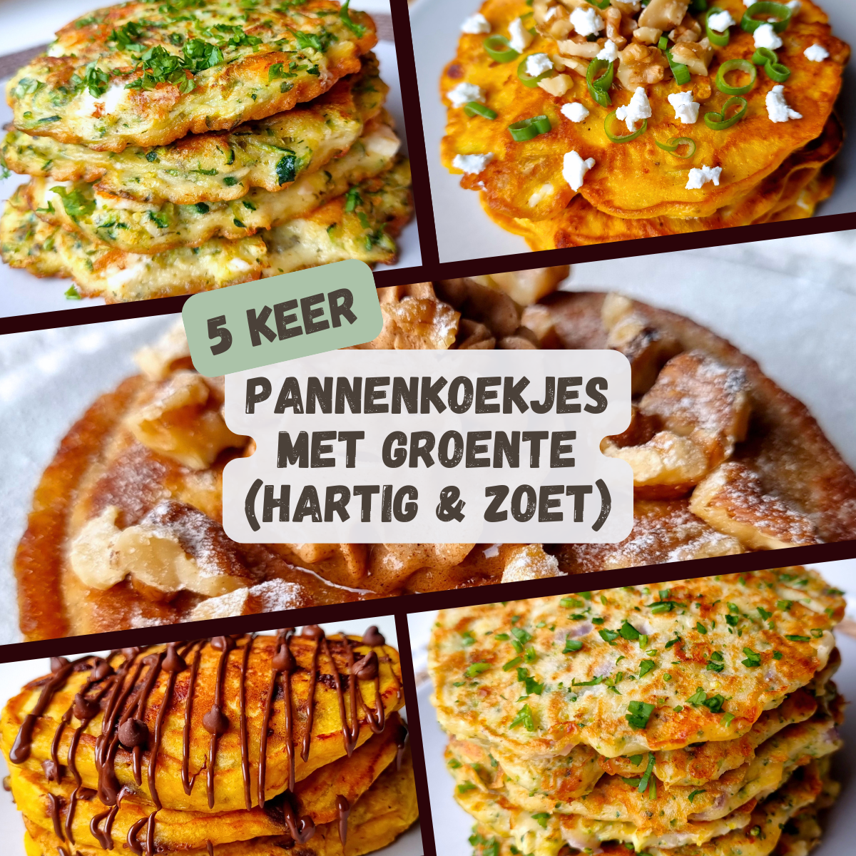 5x pannenkoekjes met groente (hartig & zoet)