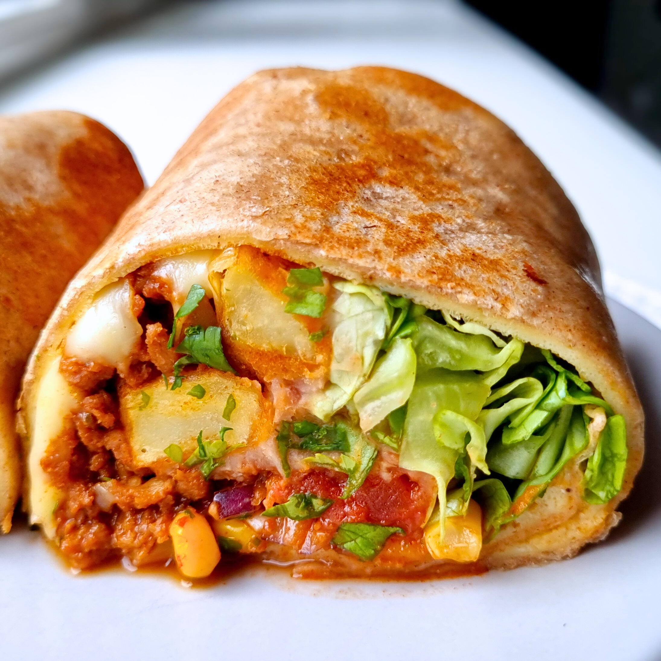 Extreem eiwitrijke vega power burrito – 41,8 gram proteïne