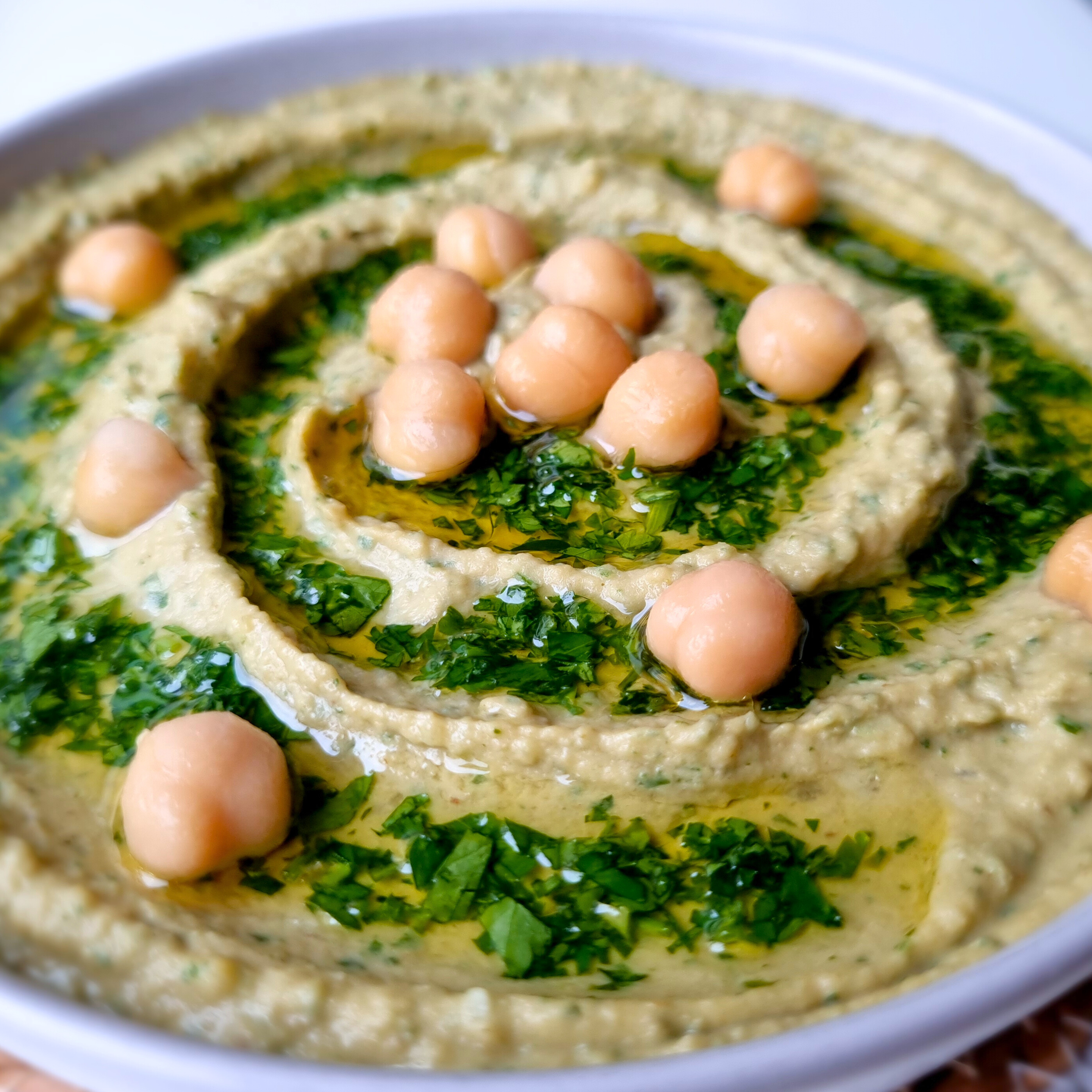 Hummus knoflook & peterselie