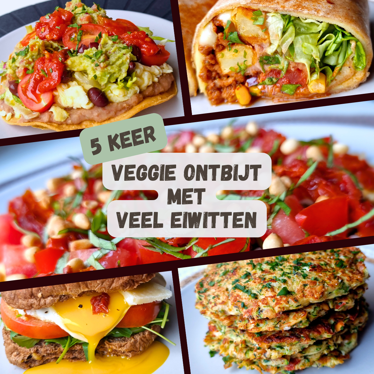 5x veggie ontbijt met veel eiwitten