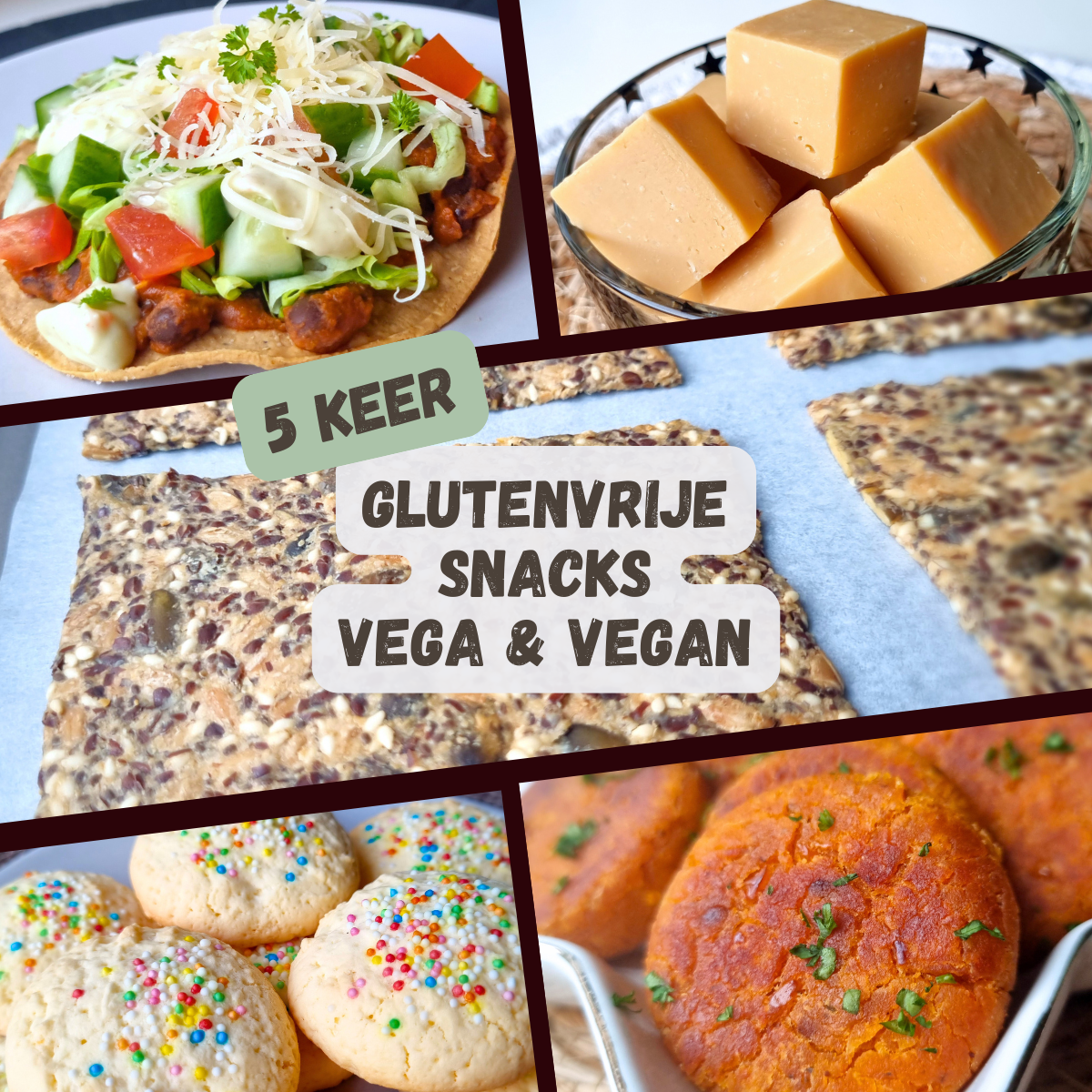 5x glutenvrije snacks vega & vegan