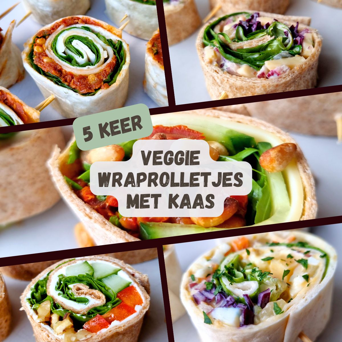 5x veggie wraprolletjes met kaas